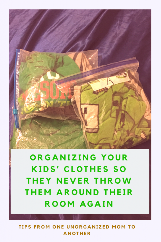 Keeping your kids' rooms clean can be difficult when they pull all their clothes out fo their drawers every day. No More! check out this easy clothes organizing tip that will save your laundry and your sanity!