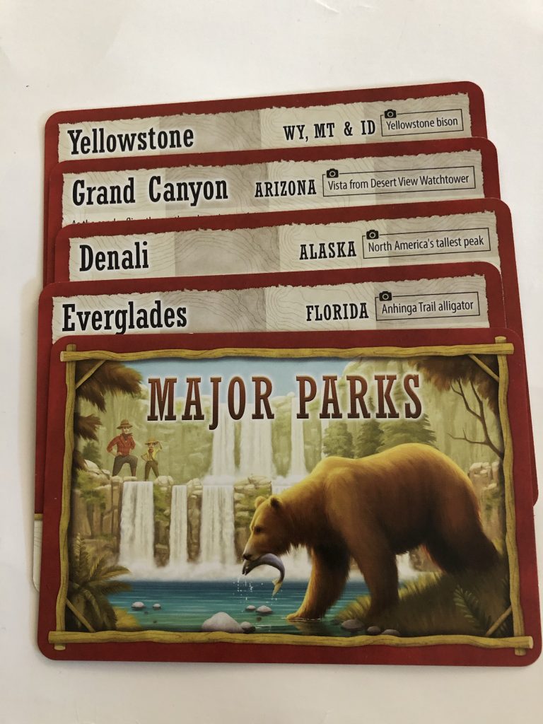 List of Major parks cards in game