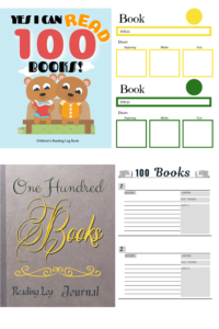 2 journaling books. one for children and one for adults. both are about reading and recording 100 books